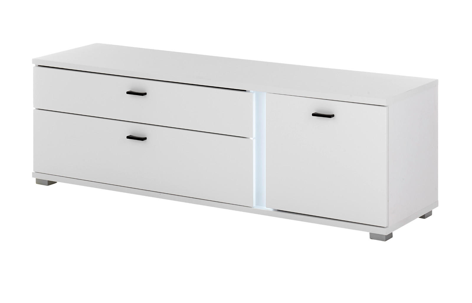 TV-LOWBOARD weiß matt, TV Unterteil inklusive Frontbeleuchtung 150 cm - Weiß, Holzwerkstoff (150/45/42cm) - Furn.Design