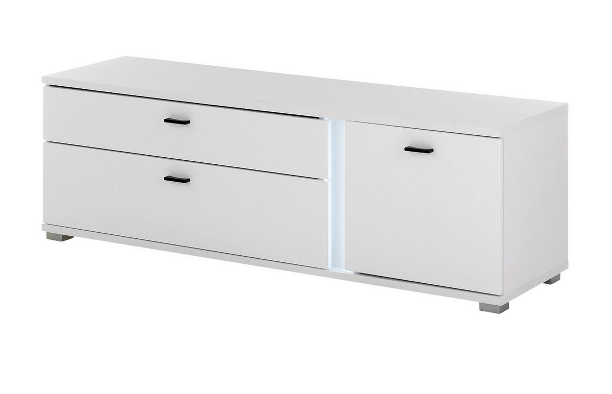 TV-LOWBOARD weiß matt, TV Unterteil inklusive Frontbeleuchtung 150 cm - Weiß, Holzwerkstoff (150/45/42cm) - Furn.Design