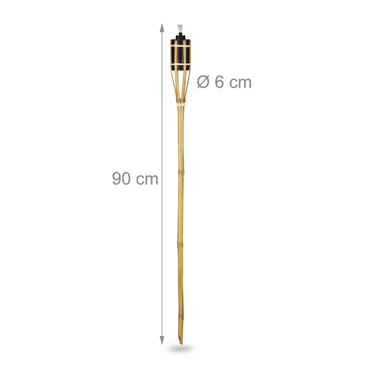 16xGARTENFACKEL - Hellbraun, Holz/Textil (90cm) - Relaxdays