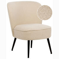 SESSEL Bouclé Helles Beige Voss - Beige/Schwarz, Textil (60/76/52cm) - Beliani