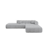 ECKSOFA Ottomane Rechts BILA-L 289x176x71 Grau Cord - Schwarz/Alufarben, Holzwerkstoff/Kunststoff (289/176cm) - ALTDECOR