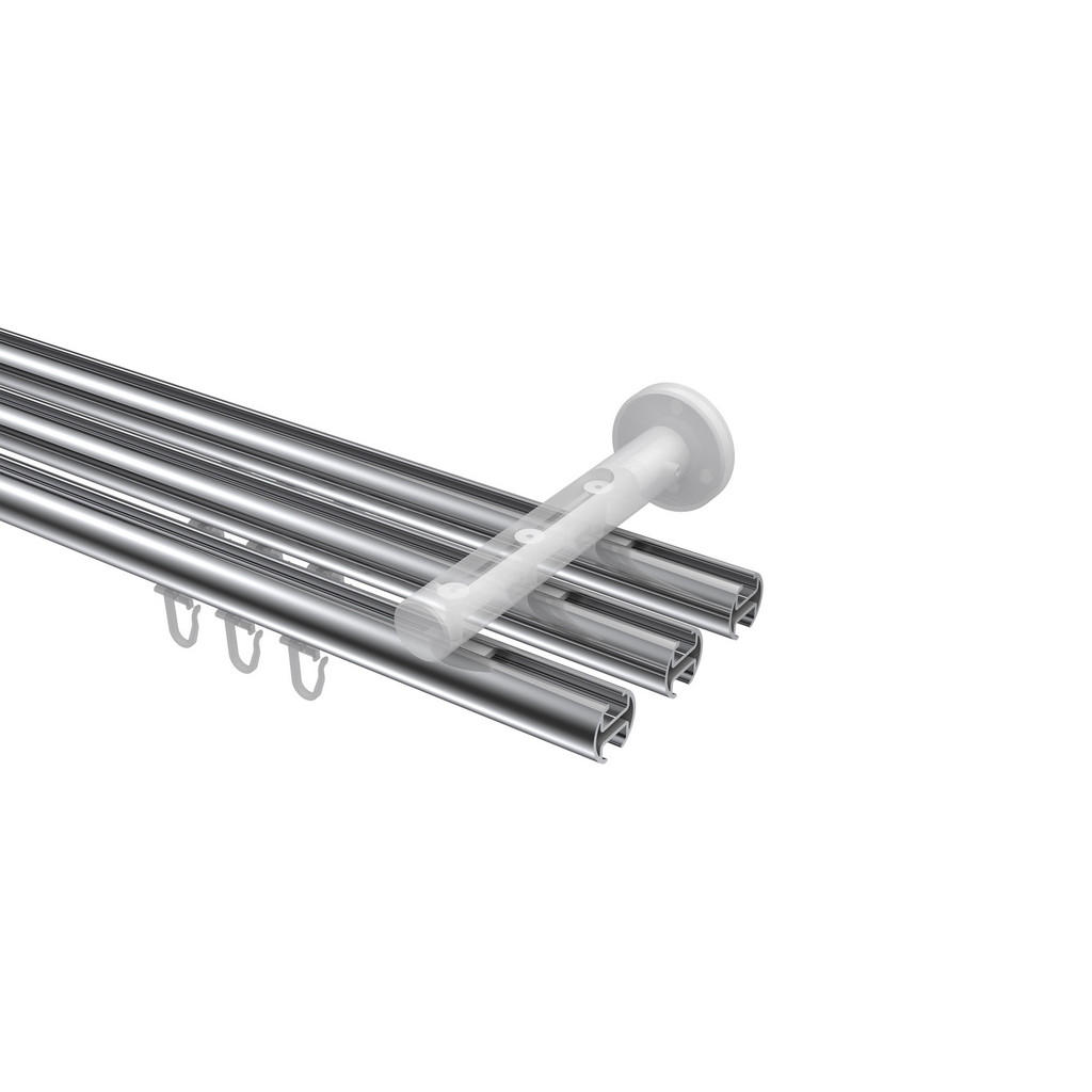 Thumbnail - Interdeco Innenlauf-Gardinenstangen-Set, Chrom, Metall, 420 cm, Wohntextilien, Gardinen & Vorhänge, Gardinen-Stangen