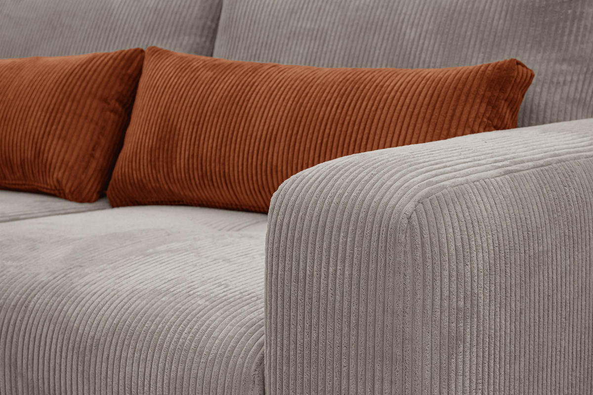 SOFA OLI 3-Sitzer, taupe - Taupe, Holz/Textil (208/91/108cm) - Courtois Laville