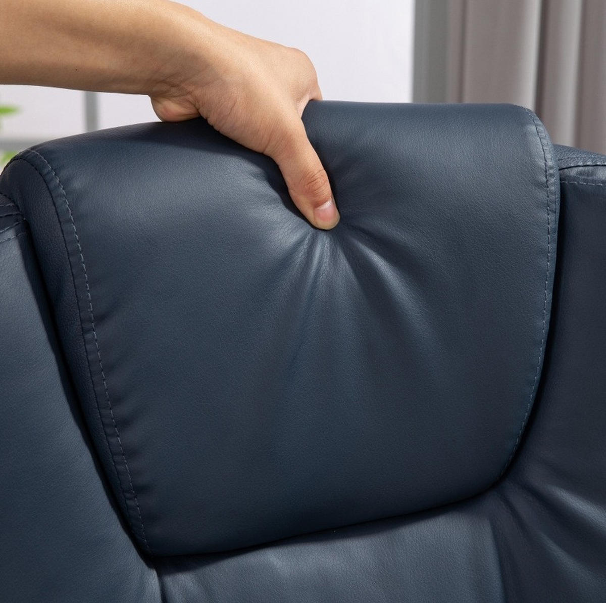 BÜROSESSEL mit Massagefunktion 67 x 67 x 111-121 cm Blau - Blau, Kunststoff (67/121/67cm) - Meubliv