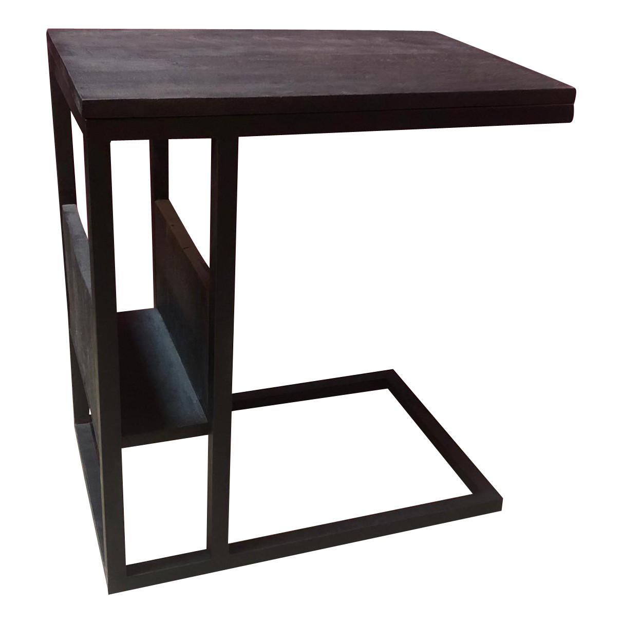 BEISTELLTISCH Slider Mangoholz 48 cm / 32 cm Schwarz - Schwarz, Holz (32/48/53cm) - Villa Möbel