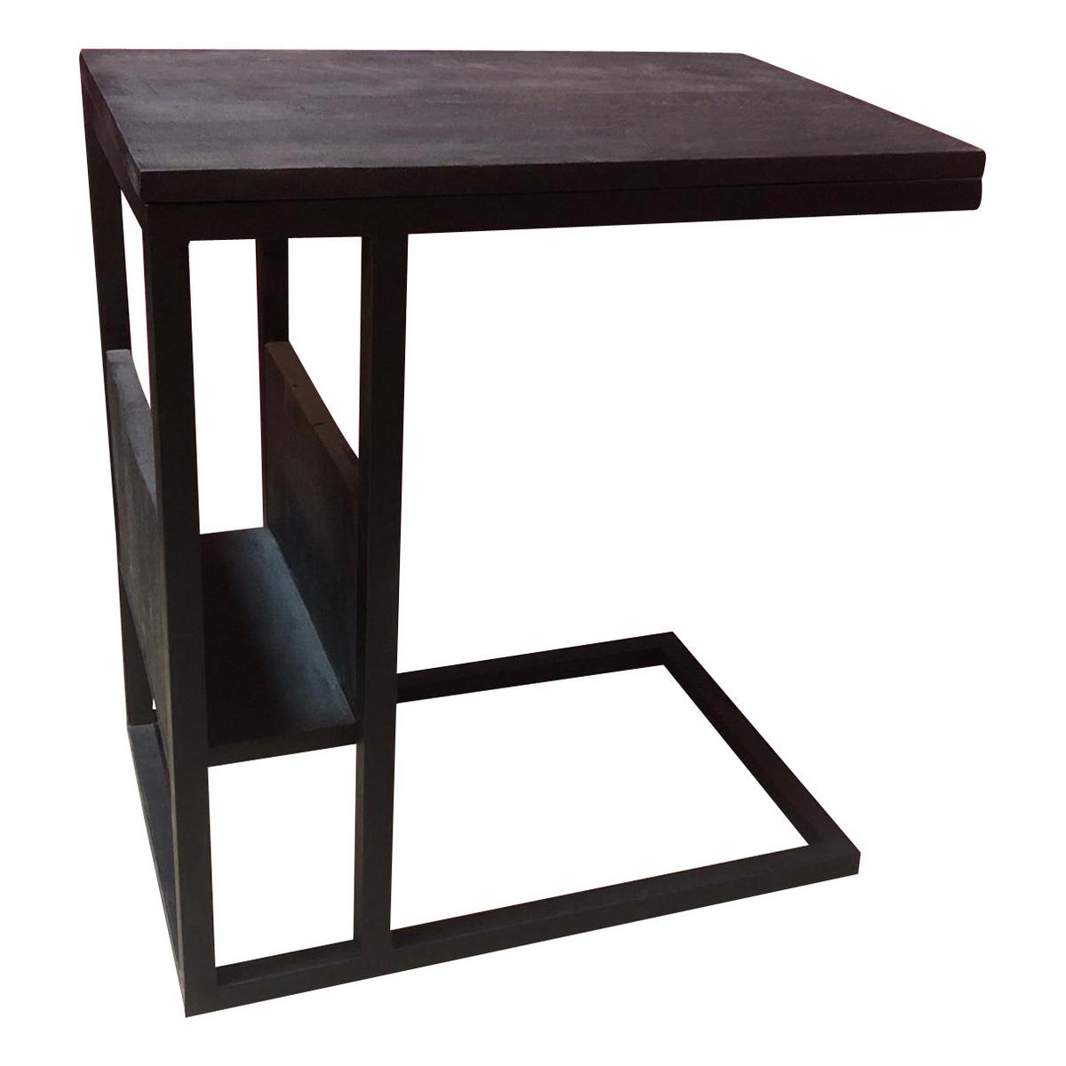 BEISTELLTISCH Slider Mangoholz 48 cm / 32 cm Schwarz - Schwarz, Holz (32/48/53cm) - Villa Möbel