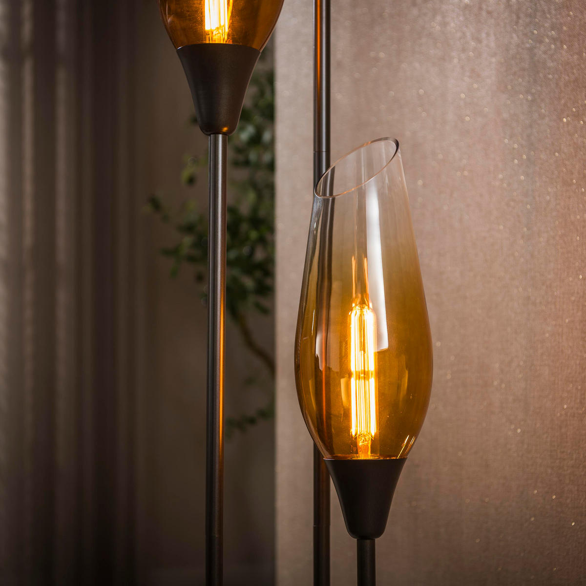 STEHLEUCHTE Cocoon Braun 35/35/168 cm - Braun, Glas (35/35/168cm) - Hoyz Collection