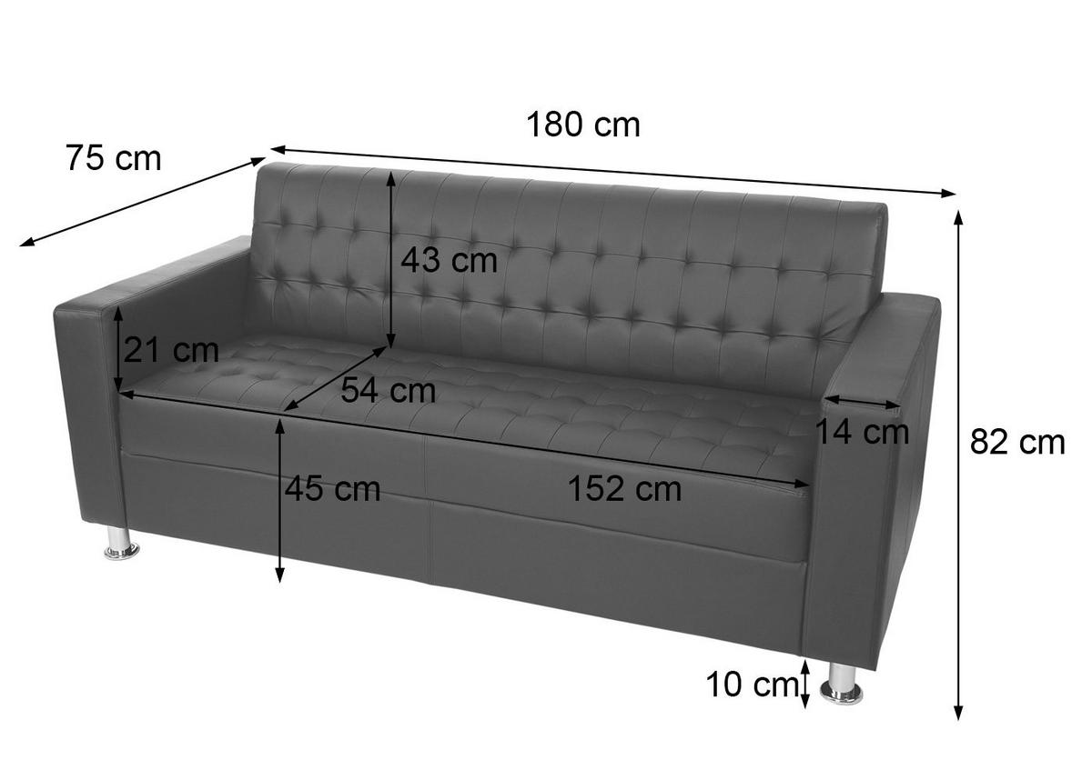 3ER SOFA Braun - Braun, Textil (180/82/75cm) - MCW