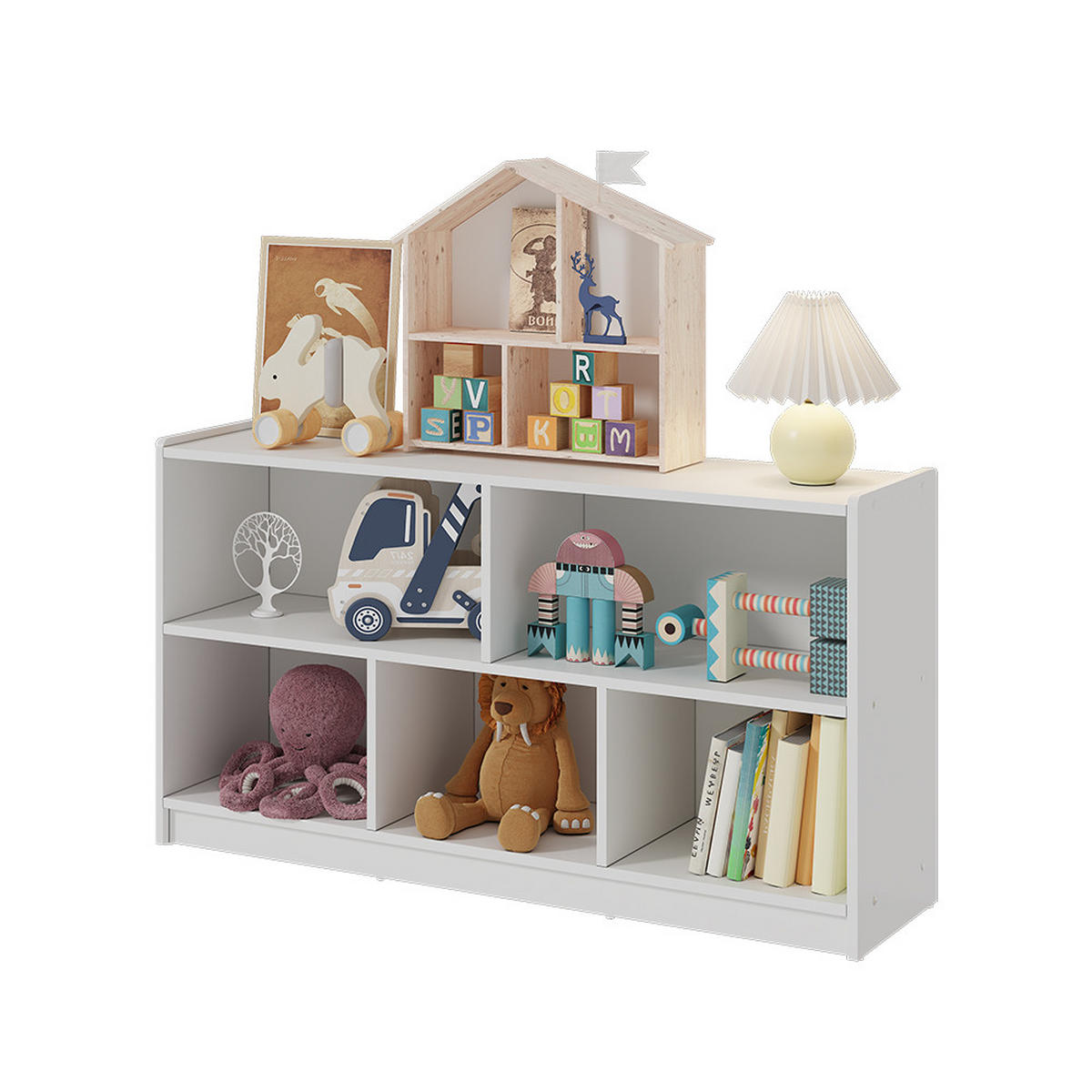 KINDERREGAL Conny Weiß 112 x 60.5 cm - Weiß, Holzwerkstoff (112/60.5/30cm) - Vicco