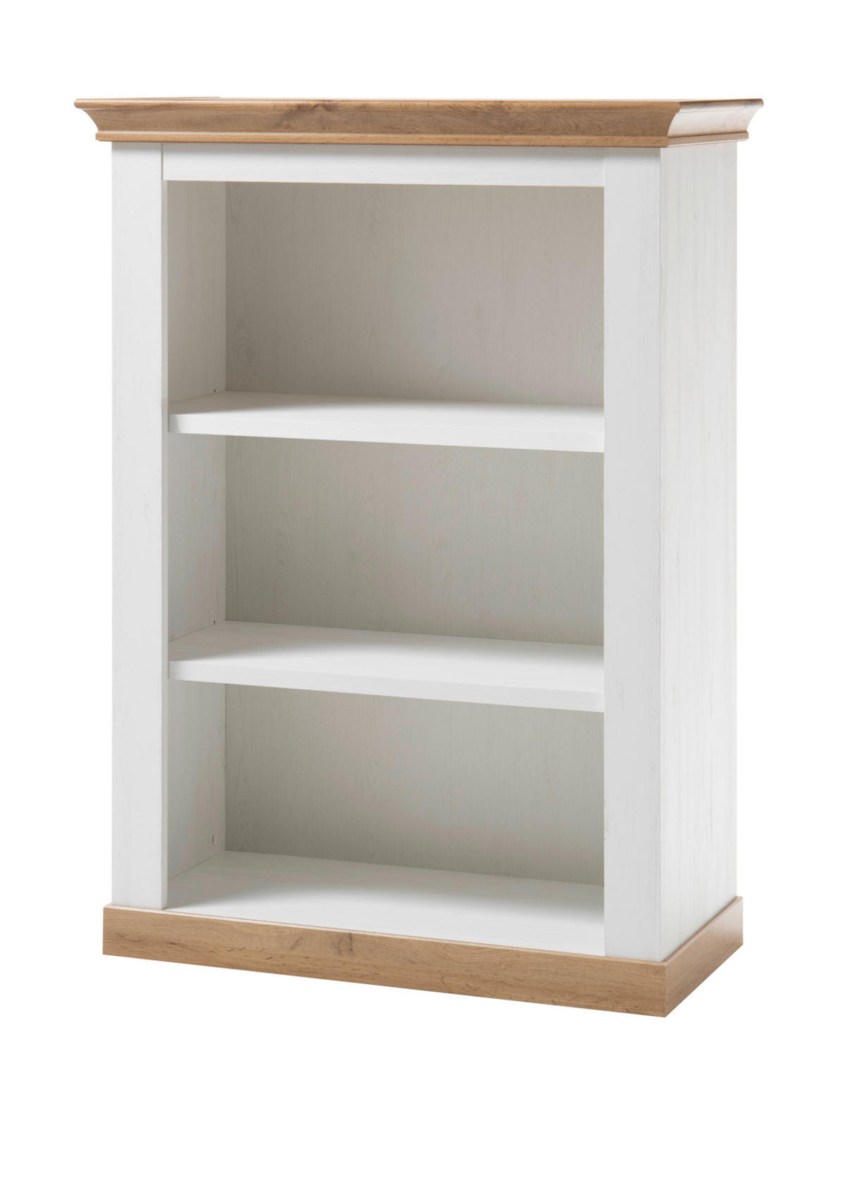 REGAL weiß Pinie, Eiche Wotan 102 cm, Standregal im Landhaus-Stil - Eiche Wotan/Weiß, Holzwerkstoff/Metall (102/139/44cm) - Furn.Design