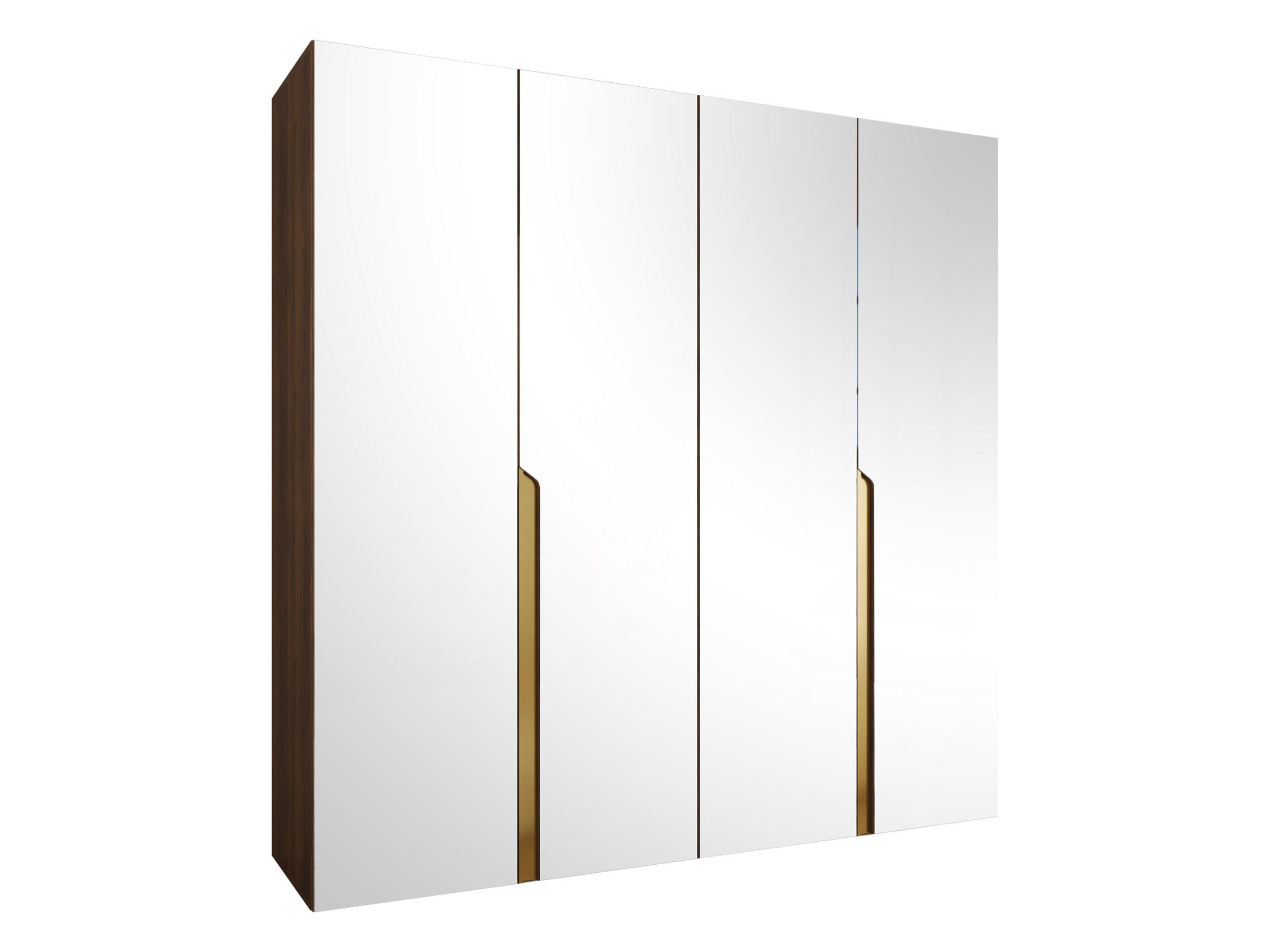 DREHTÜRENSCHRANK Mila III 200 - Goldfarben/Nussbaumfarben, Holzwerkstoff/Kunststoff (200/202/52cm) - MIRJAN24