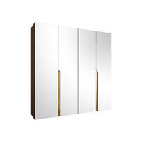 DREHTÜRENSCHRANK Mila III 200 - Goldfarben/Nussbaumfarben, Holzwerkstoff/Kunststoff (200/202/52cm) - MIRJAN24
