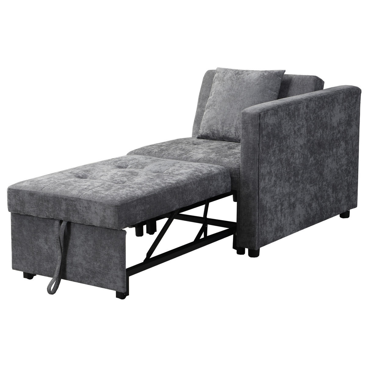 SCHLAFSOFA aus Leinenstoff 177x68x65 cm Hellgrau mit 3-in-1-Funktion, LED-Beleuchtung, USB-/Typ-C-Anschluss - Hellgrau, Leder (68/65/177cm) - Modfu