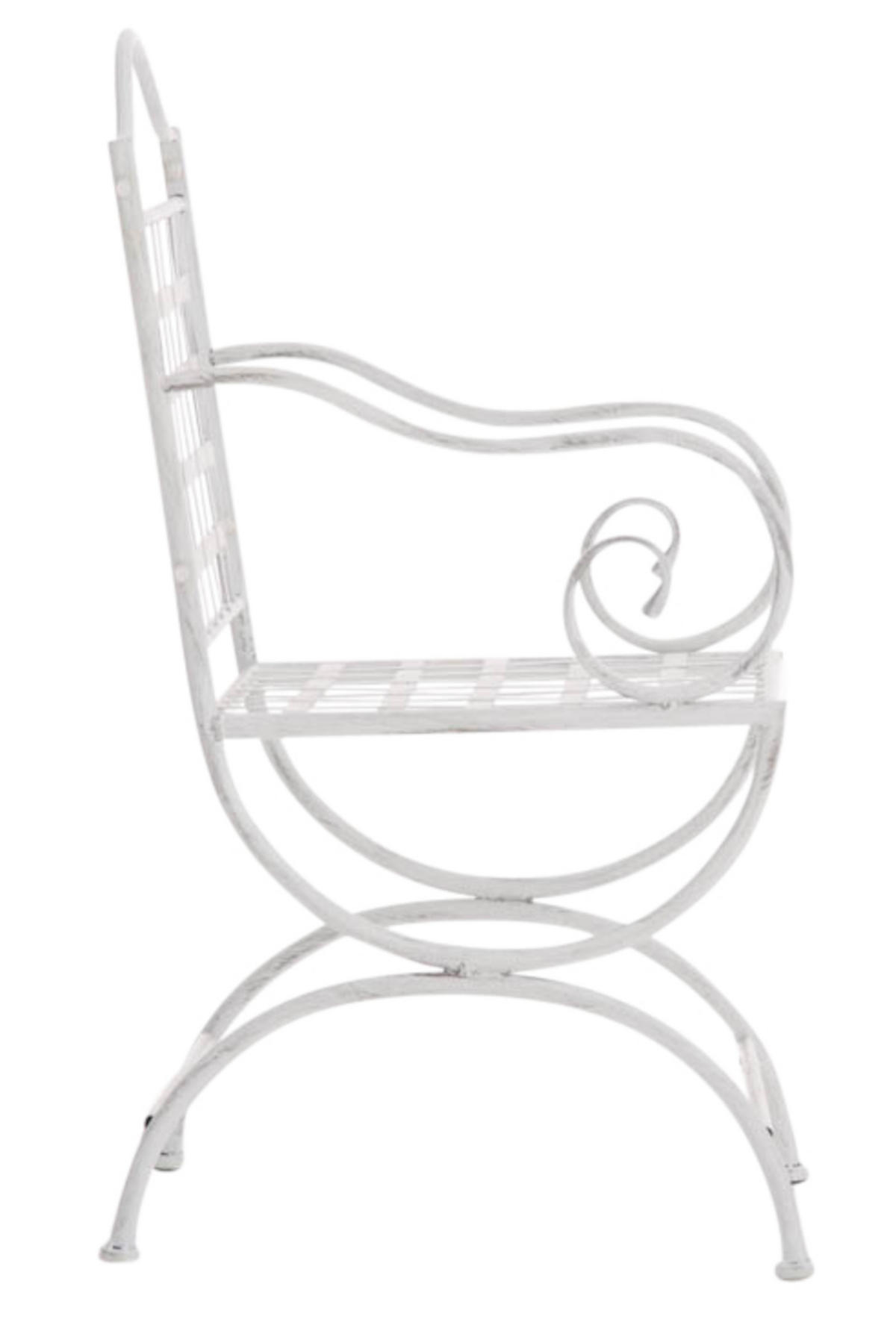 GARTENSTUHL 4er Set Metall antik weiß - Weiß, Metall (56/92/53cm) - CLP