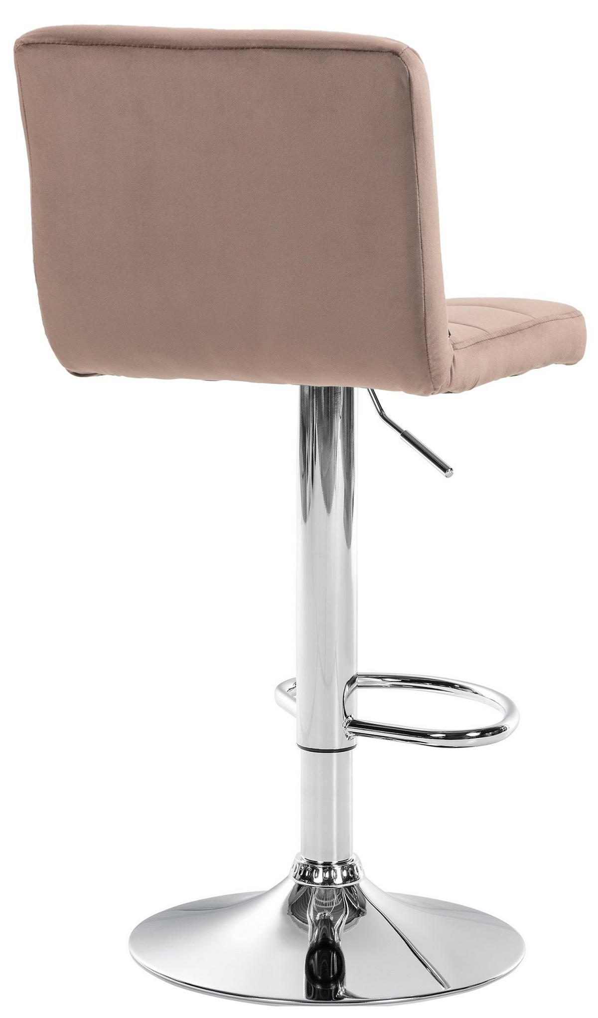 BARHOCKER Samt braun - Chromfarben/Braun, Textil/Metall (46/94/47cm) - CLP