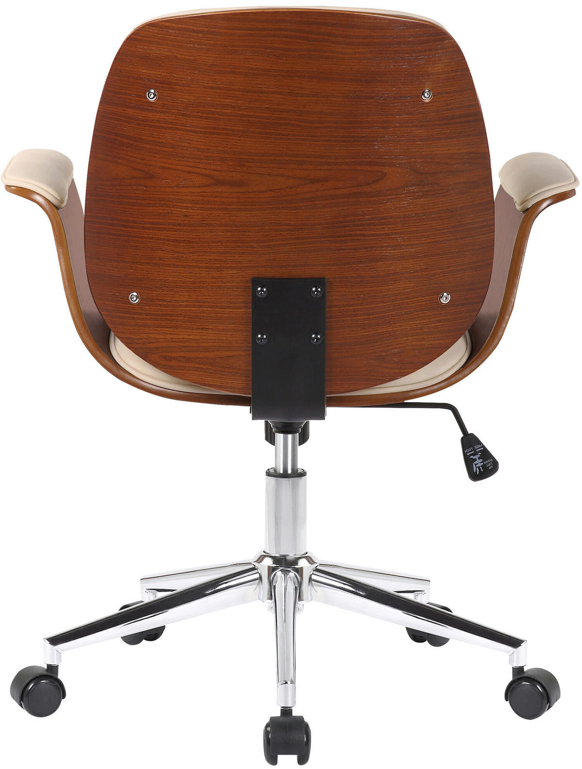BÜROSTUHL Keegan, Kunstleder Walnuss/Creme - Creme, Textil/Metall (69/90/62cm) - TPFLiving