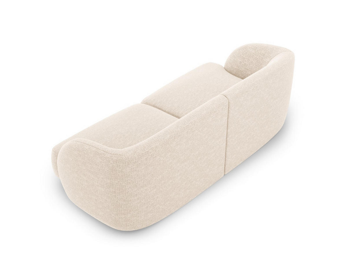 SOFA Miley aus Chenille-Stoff leichtes beige 2 Sitzplätze - Creme, Textil (90/70/180cm) - Micadoni