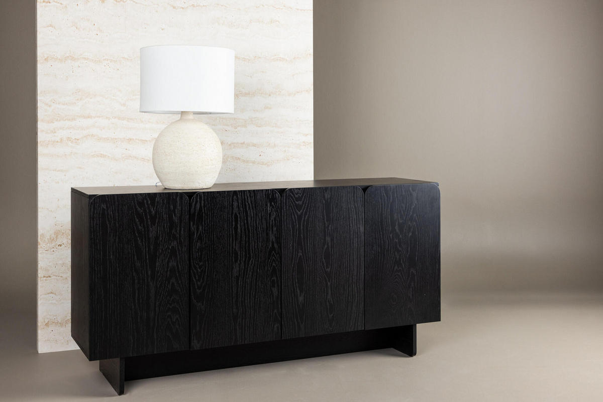 SIDEBOARD TYRESO Schwarz 160x42x80 cm - Schwarz, Holzwerkstoff (160/80/42cm) - FURNLUX