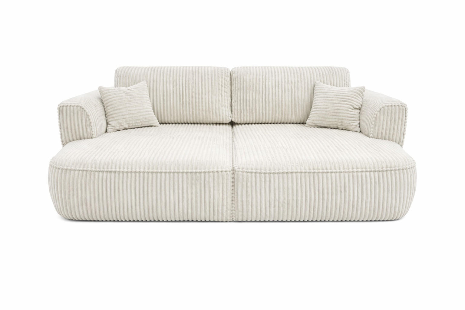BIGSOFA COZI, Ecru mit Cordbezug - Ecru, Kunststoff/Textil (240/87/180cm) - KS Home Concept