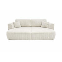BIGSOFA COZI, Ecru mit Cordbezug - Ecru, Kunststoff/Textil (240/87/180cm) - KS Home Concept