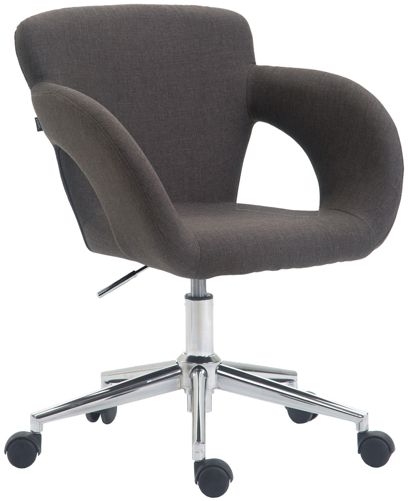 DREHSTUHL Stoff dunkelgrau - Chromfarben/Dunkelgrau, Textil/Metall (62/81/56cm) - CLP