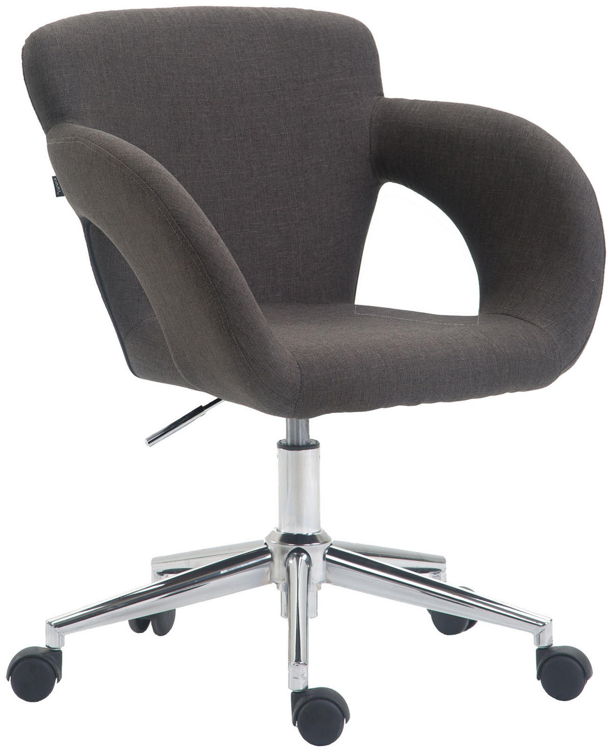 DREHSTUHL Stoff dunkelgrau - Chromfarben/Dunkelgrau, Textil/Metall (62/81/56cm) - CLP