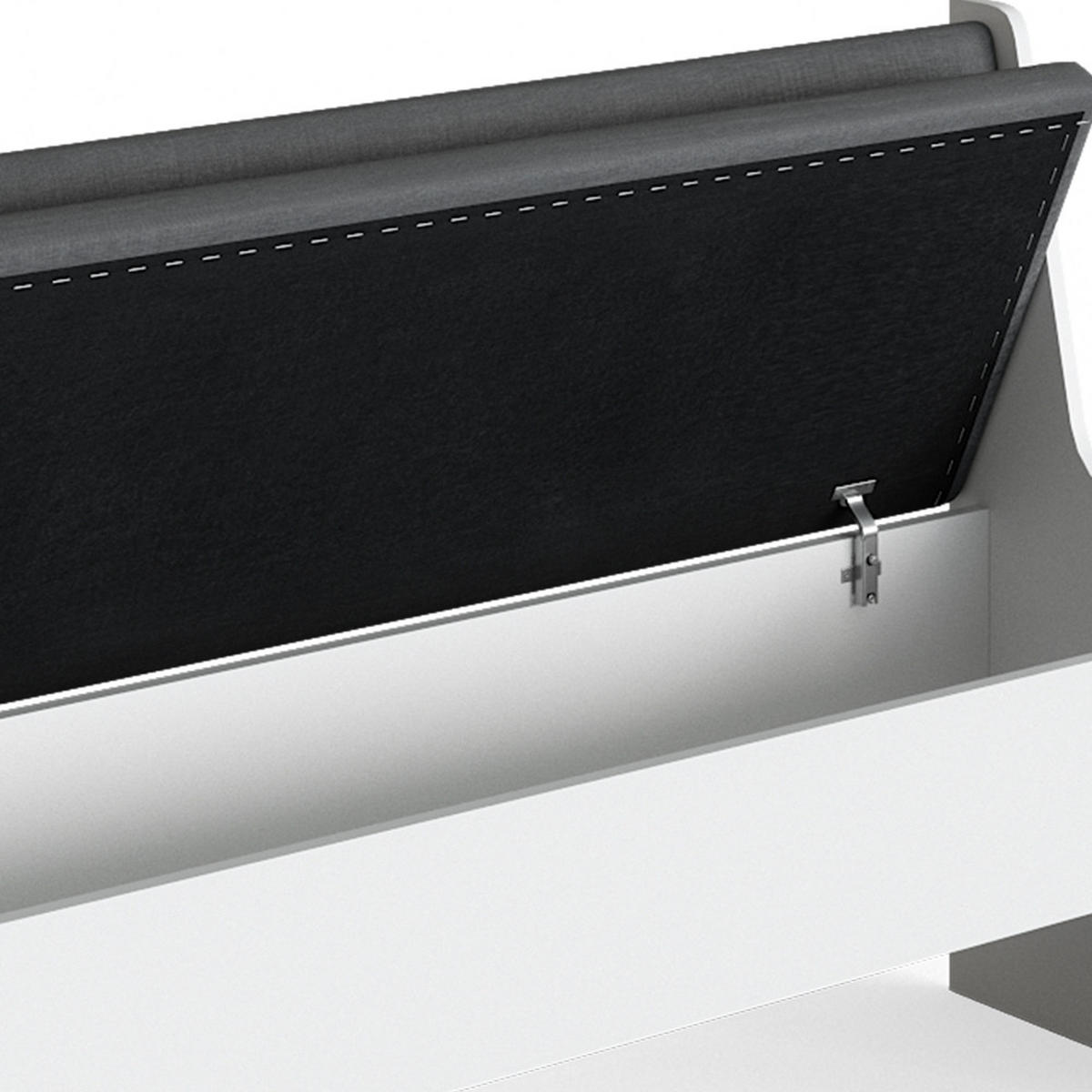 ESSZIMMER-BANK Roman Weiß 136.6 x 41.5 cm - Anthrazit/Weiß, Holzwerkstoff (41.5/80/136.6cm) - Vicco