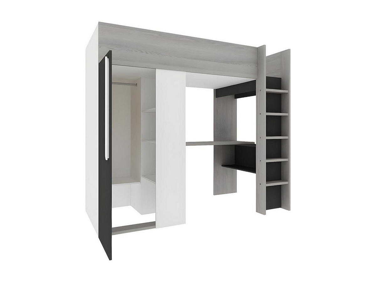 HOCHBETT - 1 -Sitzer - Holzspan - anthrazitgrau, weiß - NICOLAS - Anthrazit, Holz (110/205.2cm) - Vente-Unique