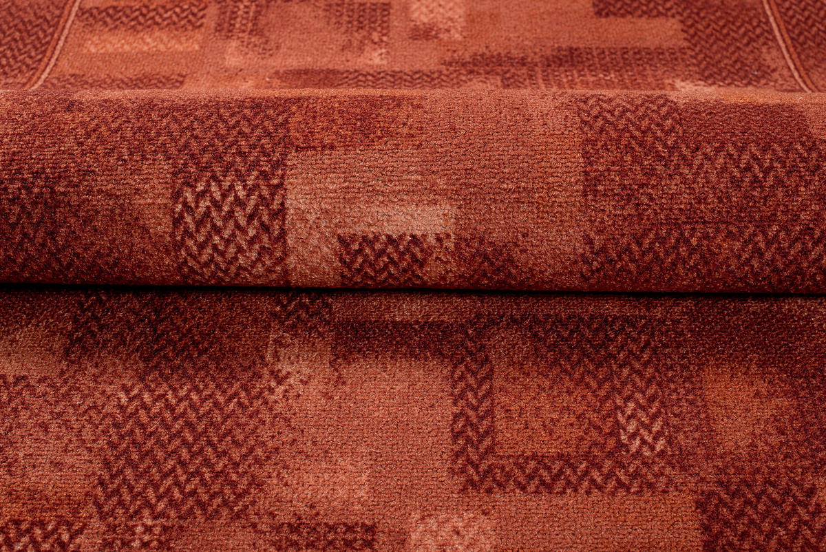 TEPPICHLÄUFER Anti-Rutsch Dunkelorange Rot rutschfest Gummiunterlage 67/100 cm - Rot/Dunkelorange, Textil (67/100cm) - Tapiso