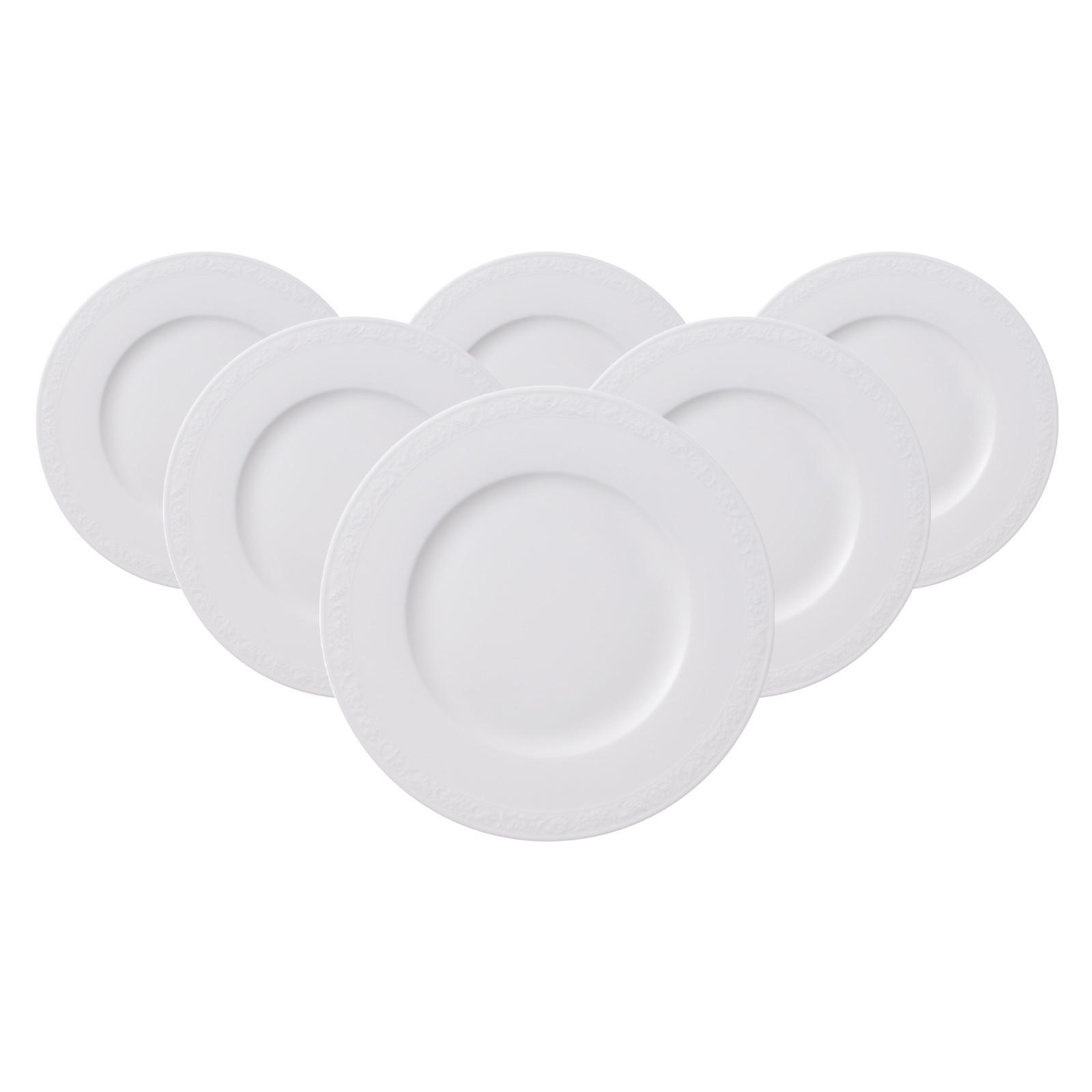 FRÜHSTÜCKSTELLER White Pearl weiß ø 22,7 cm 6er Set - Weiß, Keramik (22.7cm) - Villeroy & Boch