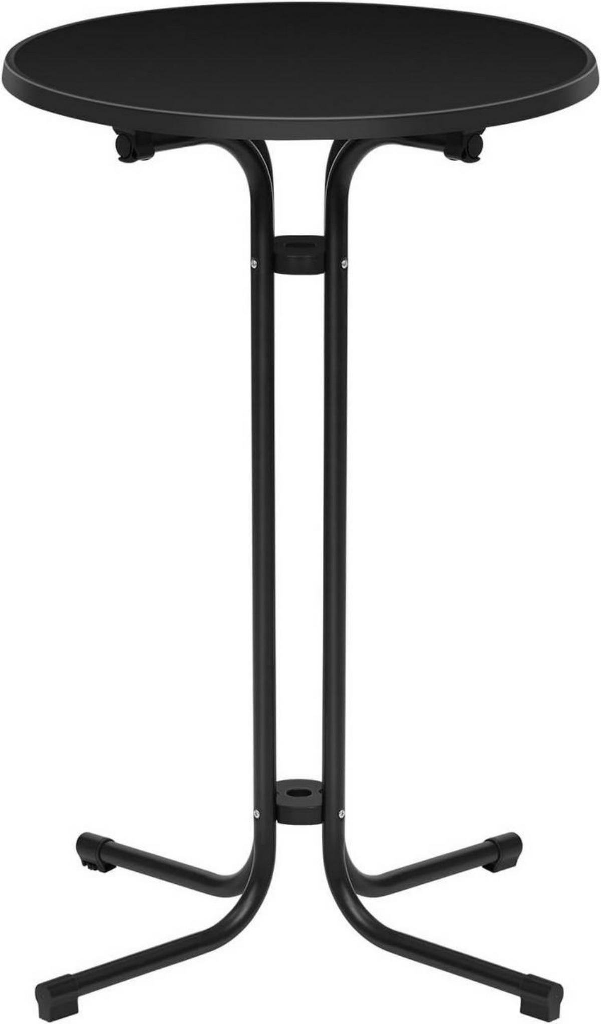 GARTENTISCH klappbar, mit Husse, Ø 80cm, Schwarz - Schwarz, Holzwerkstoff/Metall (80/80/110cm) - Woltu