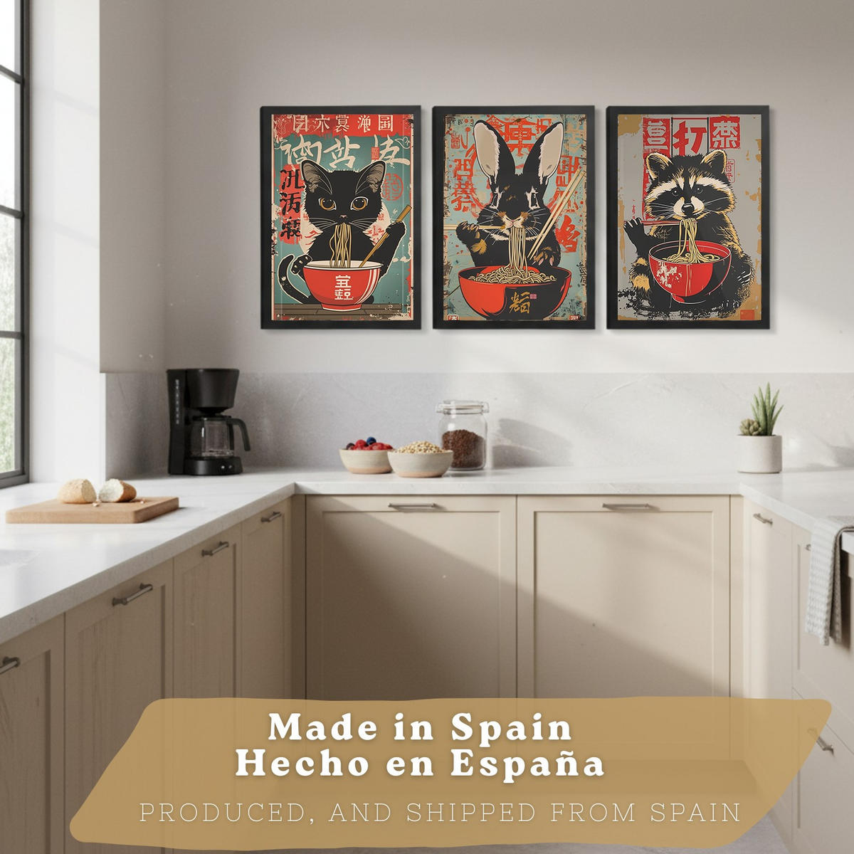 PLAKAT Sada 3 Sada ramen po 3 A4 Černý rám - černá, papír (29.7/1/21cm) - Nacnic