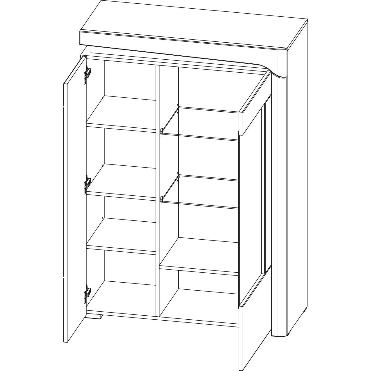 GESCHIRRSCHRANK Teo Weiß und Holz - Weiß, Holzwerkstoff (102/148/43cm) - Petits-meubles
