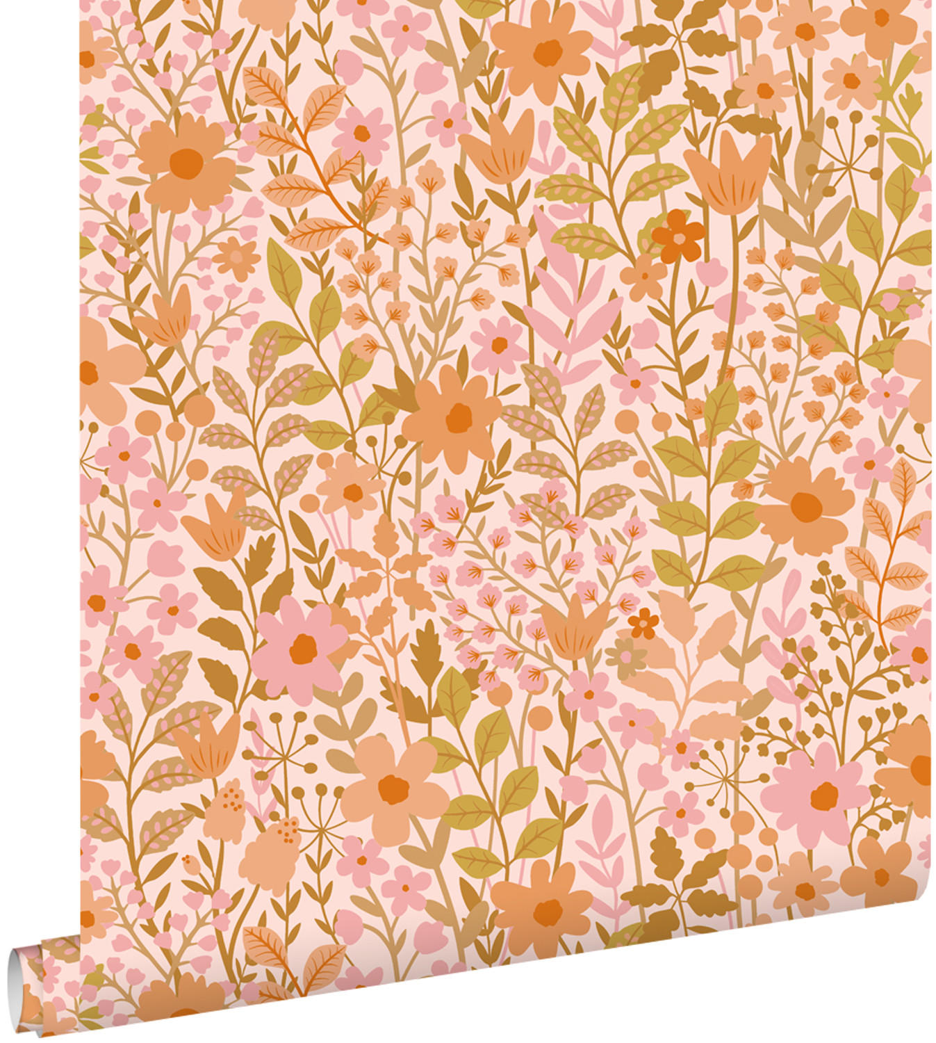 TAPETE Blumen 50 x 900 cm - Pink, Papier (50/900cm) - ESTAhome