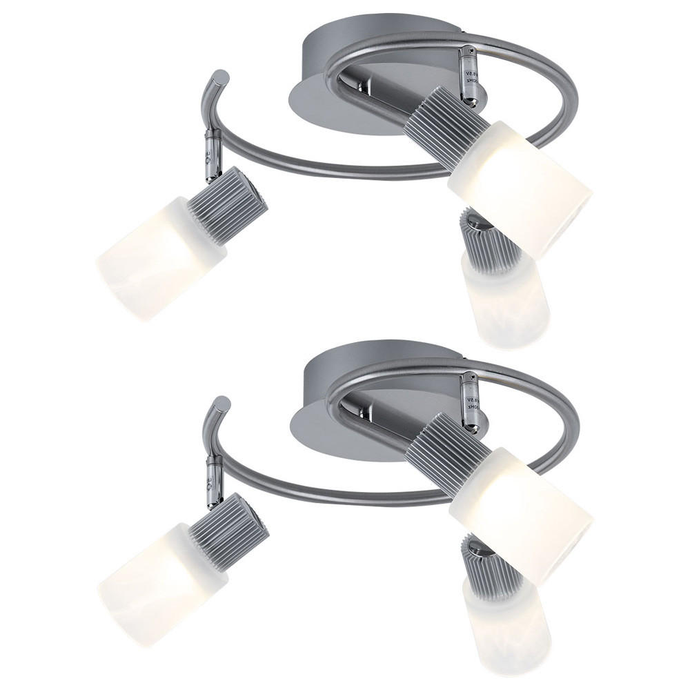 LED DECKENLEUCHTE Lister Metall Silber - Silberfarben, Glas (28/28/14.5cm) - Globo Lighting