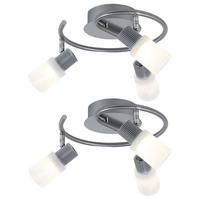 LED DECKENLEUCHTE Lister Metall Silber - Silberfarben, Glas (28/28/14.5cm) - Globo Lighting