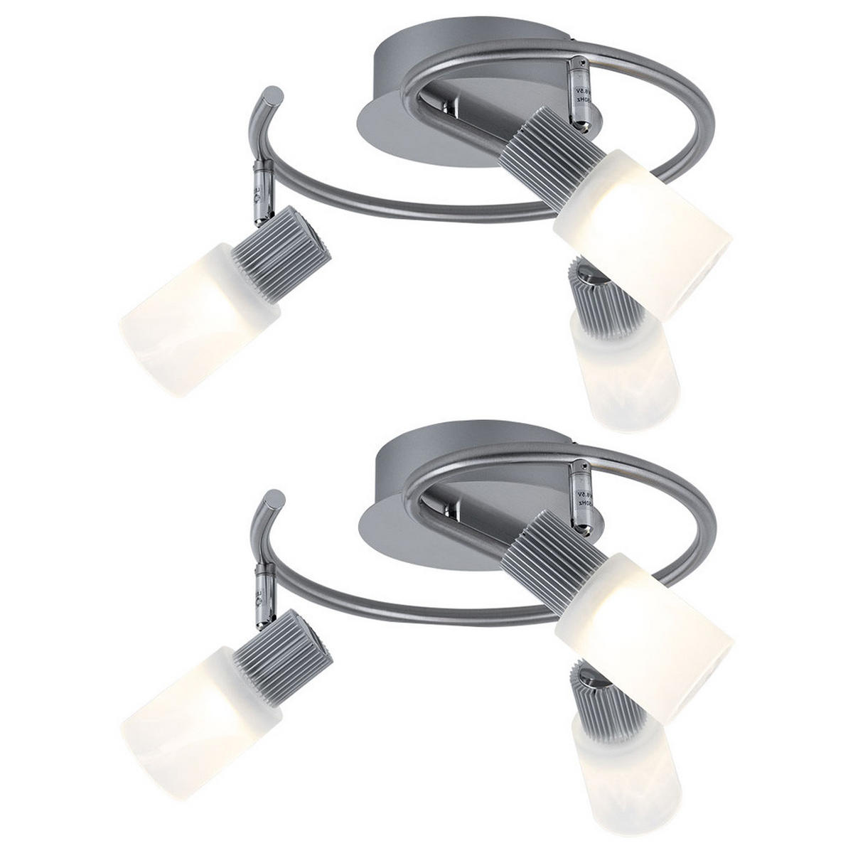 LED DECKENLEUCHTE Lister Metall Silber - Silberfarben, Glas (28/28/14.5cm) - Globo Lighting