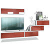 WOHNWAND Lana Fronten in Bordeaux Hochglanz - Bordeaux, Holzwerkstoff (275/180/37cm) - Vladon