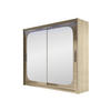 KLEIDERSCHRANK London VIII, mit RGB LED Beleuchtung - Silberfarben/Sonoma Eiche, Holzwerkstoff/Kunststoff (180/215/58cm) - MIRJAN24