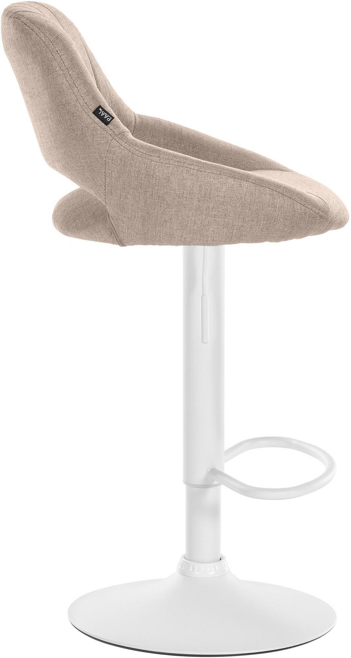 BARHOCKER Stoff Taupe - Taupe/Weiß, Textil/Metall (46.5/85/48cm) - CLP