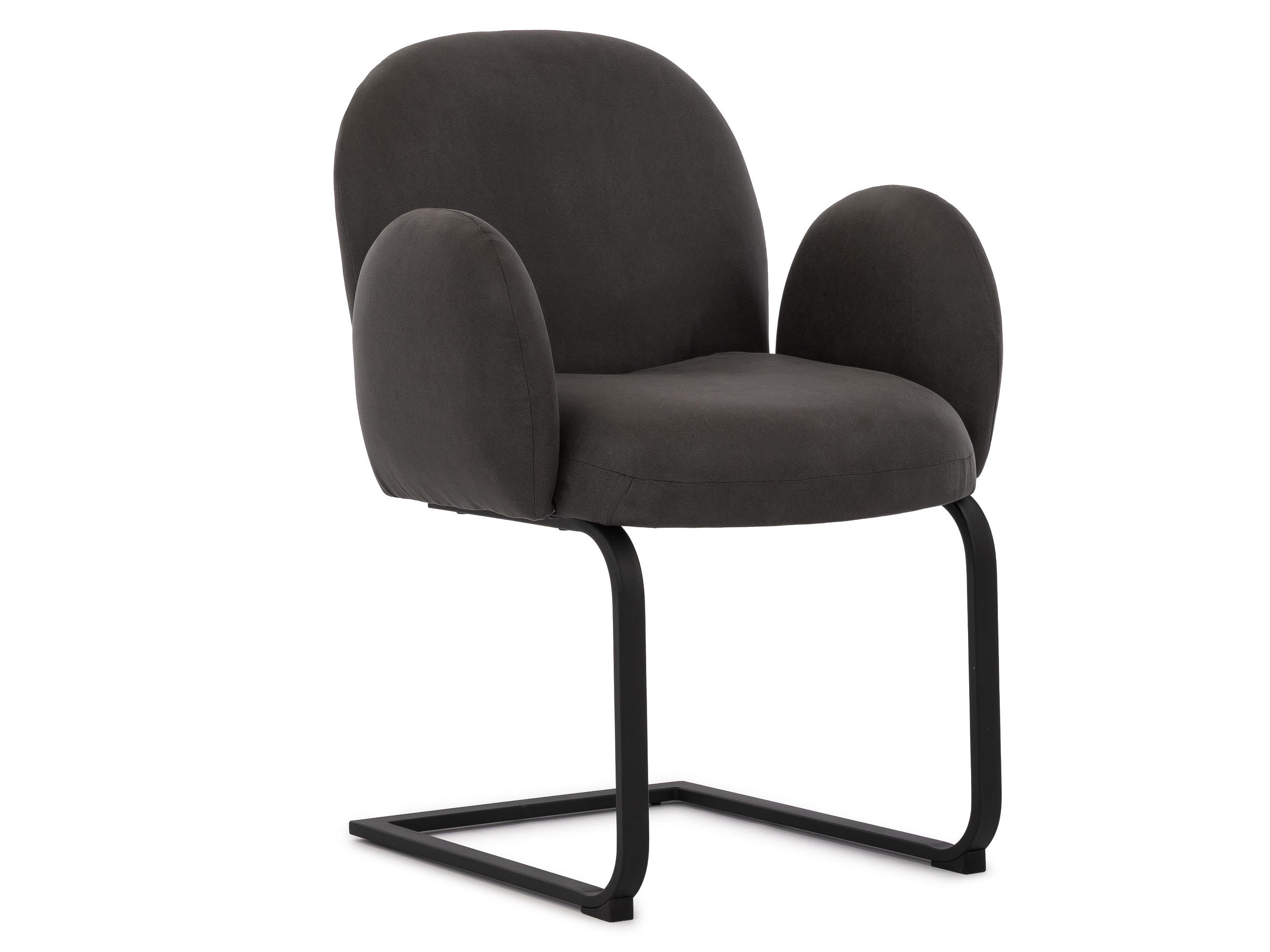 S-Style ŽIDLE S PODRUČKAMI Vela s kulatým designem z antracitového vintage mikrovlákna.