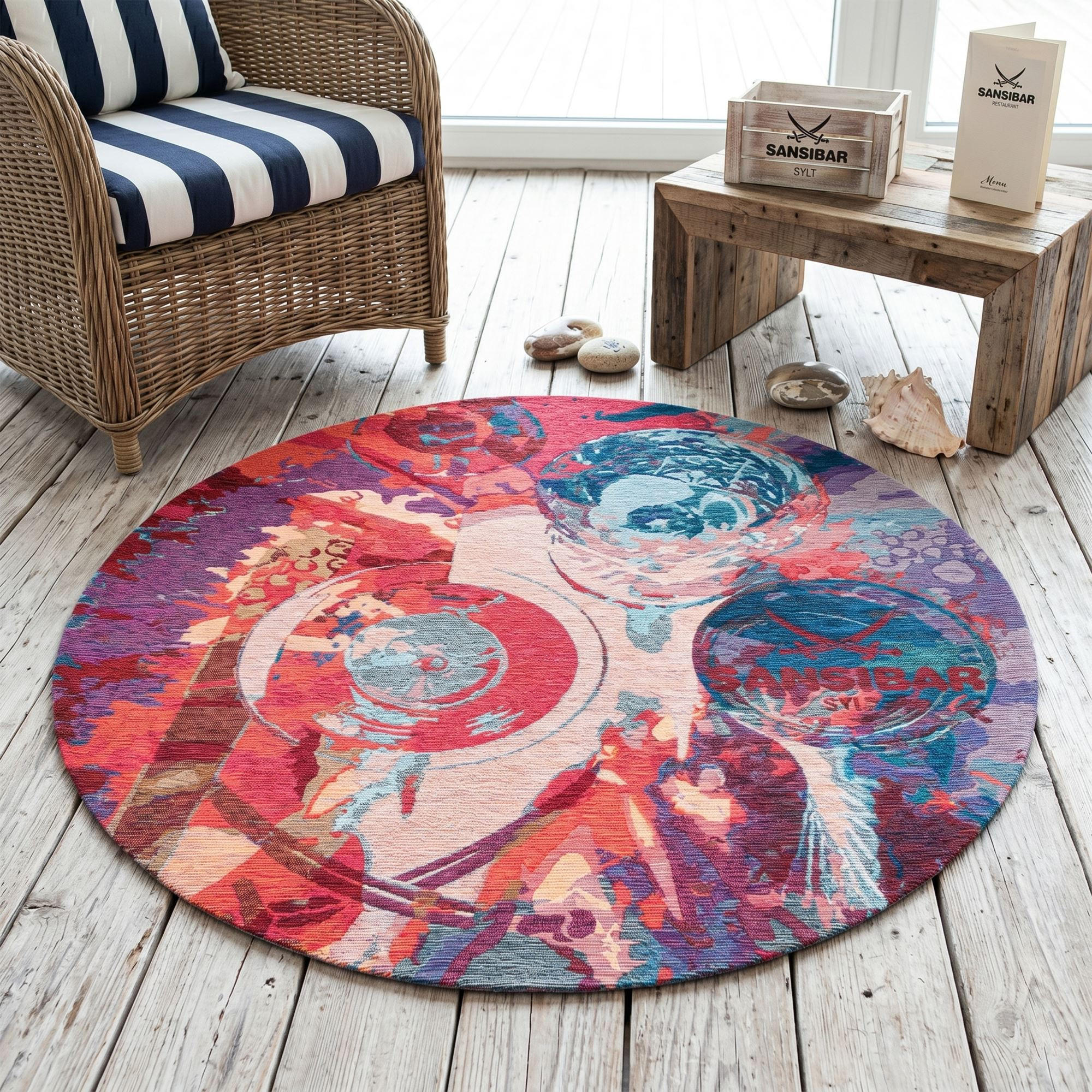 FLACHWEBTEPPICH Keitum 100x100 cm - Multicolor, Textil (100/100cm) - Sansibar SYLT