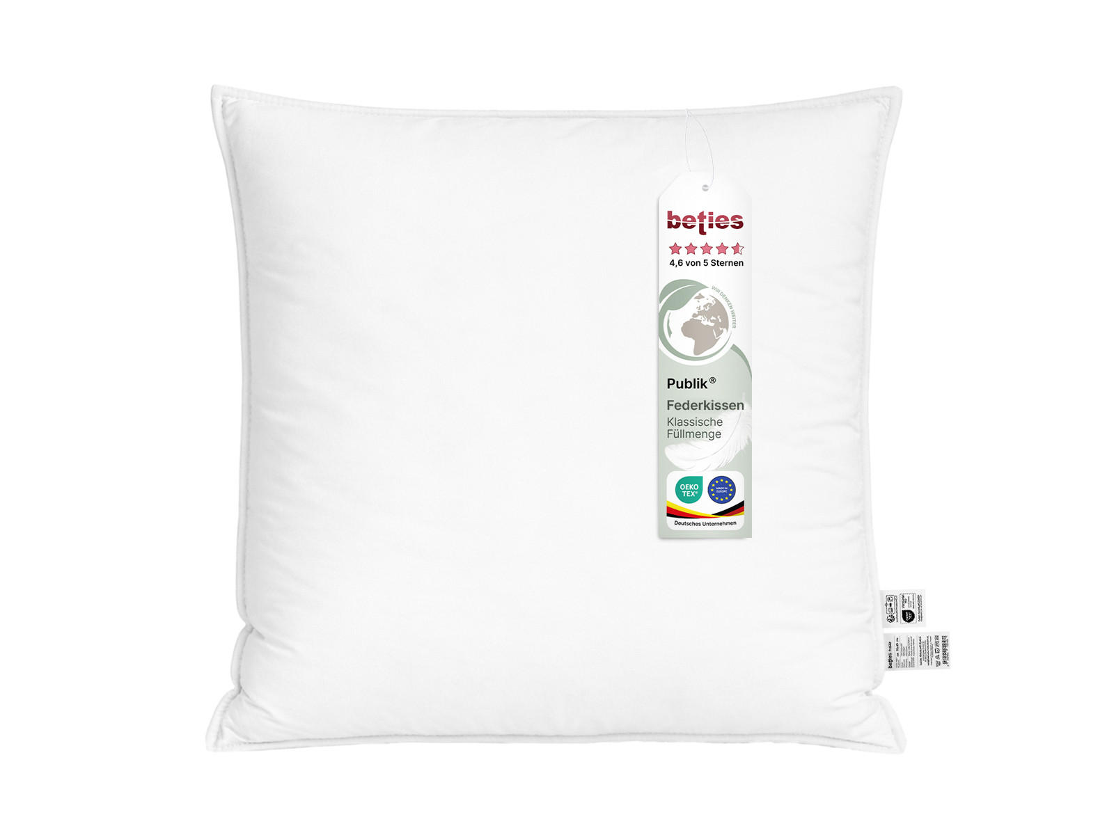 FEDERKISSEN Publik 80/80 cm - Creme, Textil (80/80cm) - beties Heimtextil