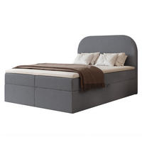 BOXBETT FUZZI 120x200 cm Dunkelgrau (Stoff Monte) - mit 2 Bettkästen, Bonellmatratze und weichem Kopfteil - Dunkelgrau, Holzwerkstoff/Textil (120/200cm) - Ravio