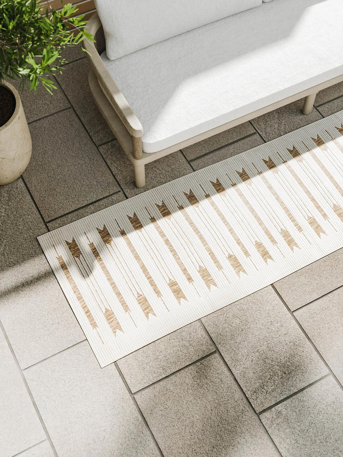 OUTDOORTEPPICH Kaleo Cream/Beige 70x200 cm - Creme, Kunststoff (70/200cm) - benuta