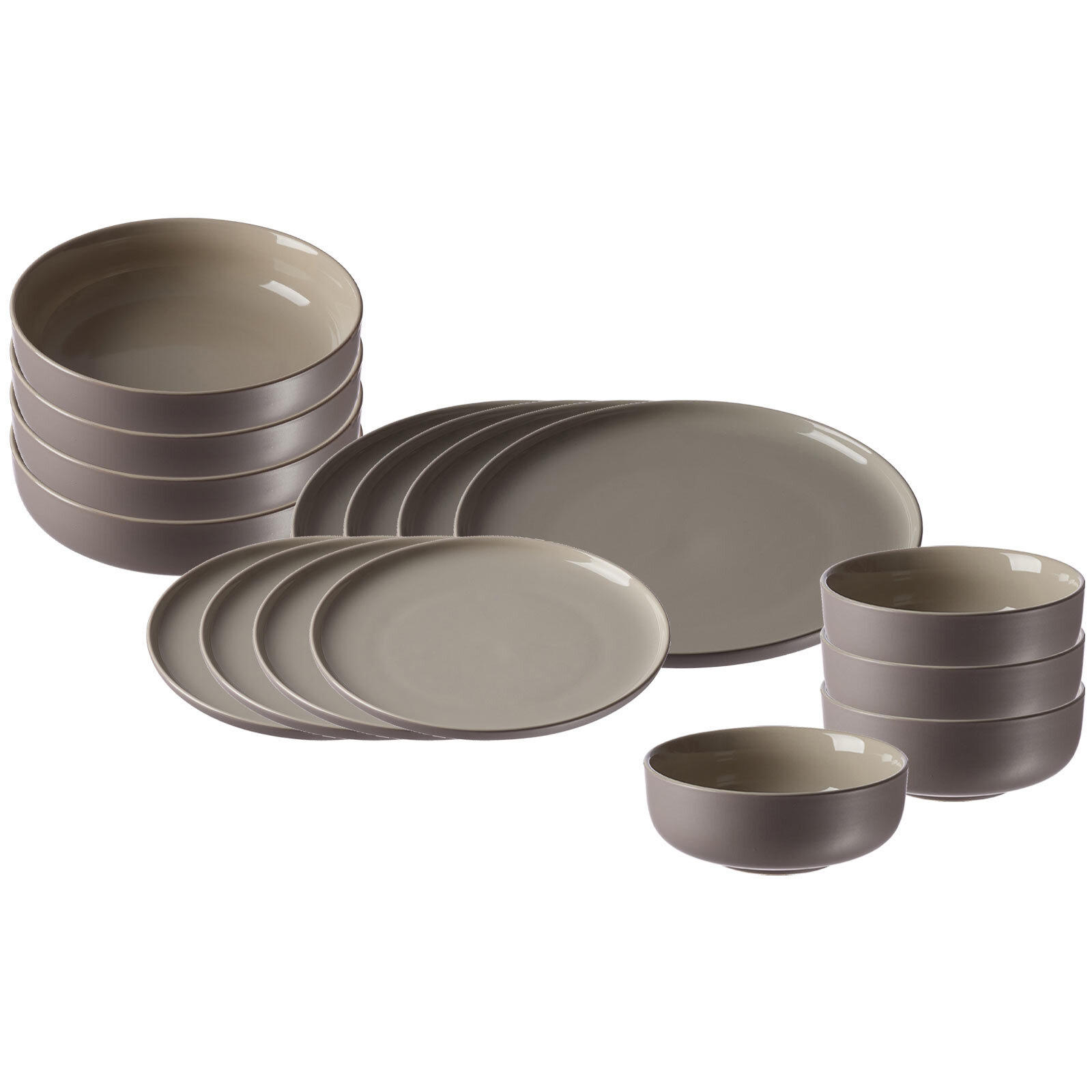 EINSTEIGER-SET Jasper taupe 16er Set - Taupe, Keramik (1/1/1cm) - Ritzenhoff Breker
