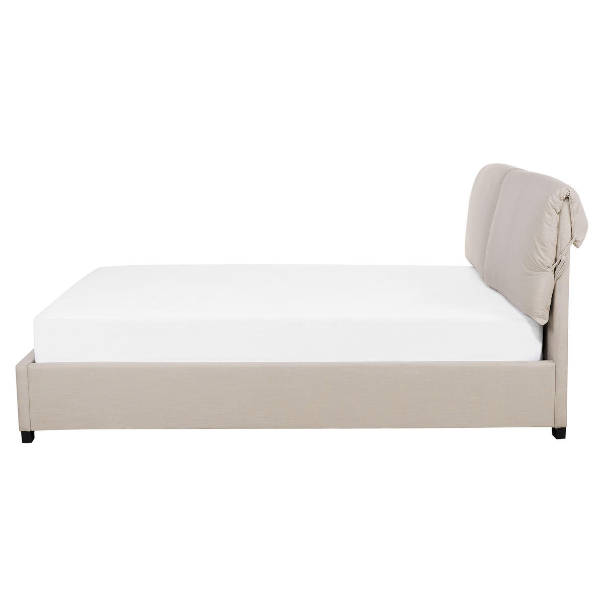 POLSTERBETT 160/200cm Helles Beige Belfort - Beige, Textil (160/200cm) - Beliani