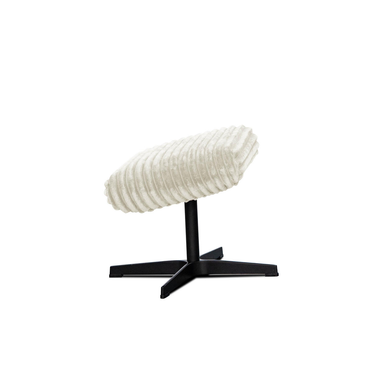 HOCKER MONACO Cordstoff ecru - Ecru/Schwarz, Holz/Textil (50/41/37cm) - Courtois Laville