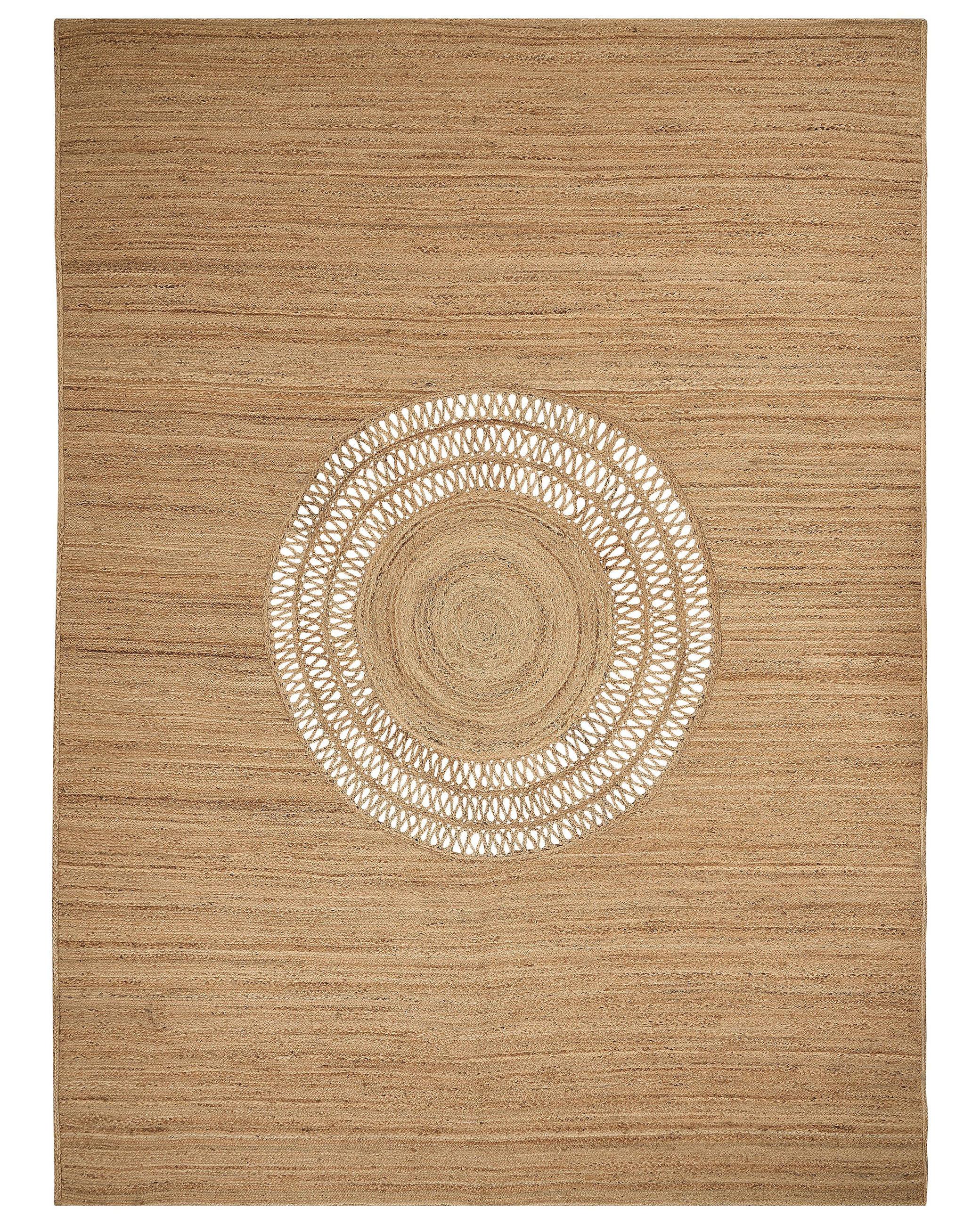TEPPICH geflochten Beige 300/400 cm Bogazoren - Beige, Naturmaterialien (300/400cm) - Beliani