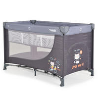 REISEBETT Tommy, 2 Ebenen grau Faltmatratze Seiteneingang Tragetasche Laufstall - Grau, Kunststoff (60/120cm) - Moni